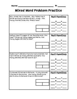 Mixed Multiplication & Division Word Problems .